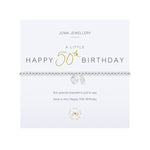 A Little 'Happy 50th Birthday' Bracelet | Silver Plated