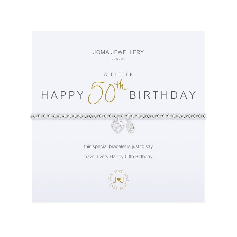 A Little 'Happy 50th Birthday' Bracelet | Silver Plated