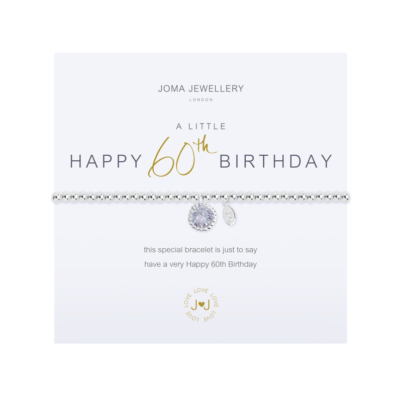 A Little 'Happy 60th Birthday' Bracelet | Silver Plated