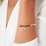 A Little January Birthstone Bracelet | Silver Plated with Garnet
