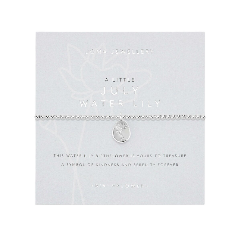 A Little 'July' Water Lily Birthflower Bracelet | Silver Plated