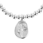 A Little 'June' Rose Birthflower Bracelet | Silver Plated
