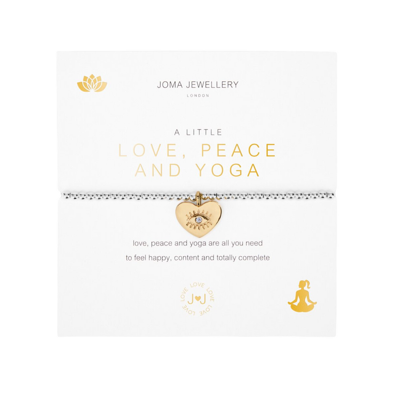 A Little 'Love, Peace and Yoga' Bracelet | Silver & Gold Plated