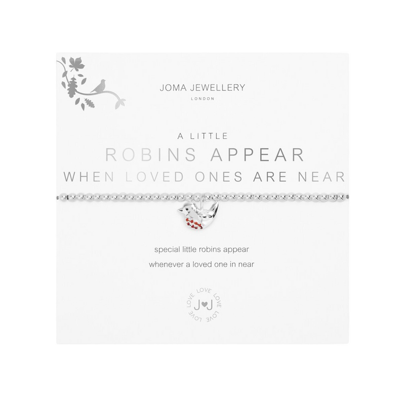 A Little 'Robins Appear When Loved Ones Are Near' Bracelet | Silver Plated