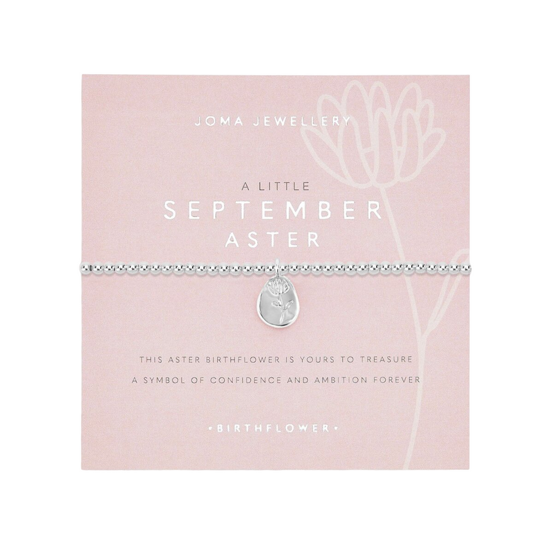 A Little 'September' Aster Birthflower Bracelet | Silver Plated