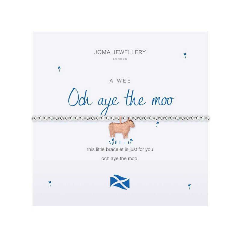 A Wee 'Och Aye The Moo' Bracelet | Silver & Rose Gold Plated