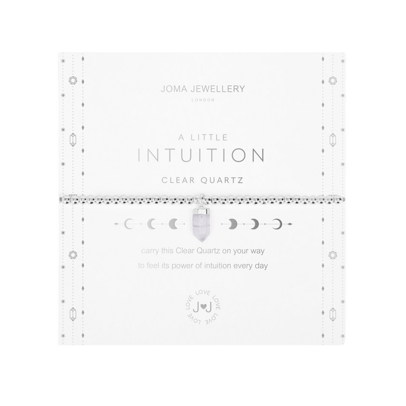 Affirmation Crystal 'Intuition' Bracelet | Silver Plated with Clear Quartz