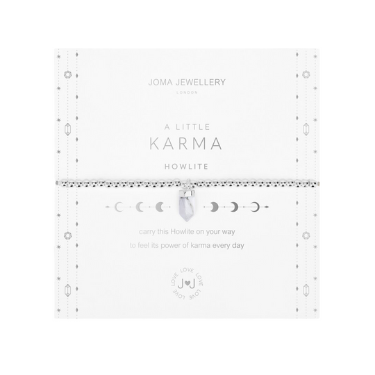 Affirmation Crystal 'Karma' Bracelet | Silver Plated with Howlite