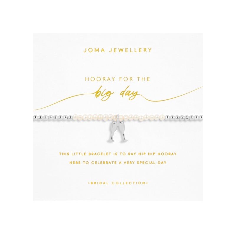 Bridal 'Hooray For The Big Day' Bracelet | Silver Plated with Mother of Pearl