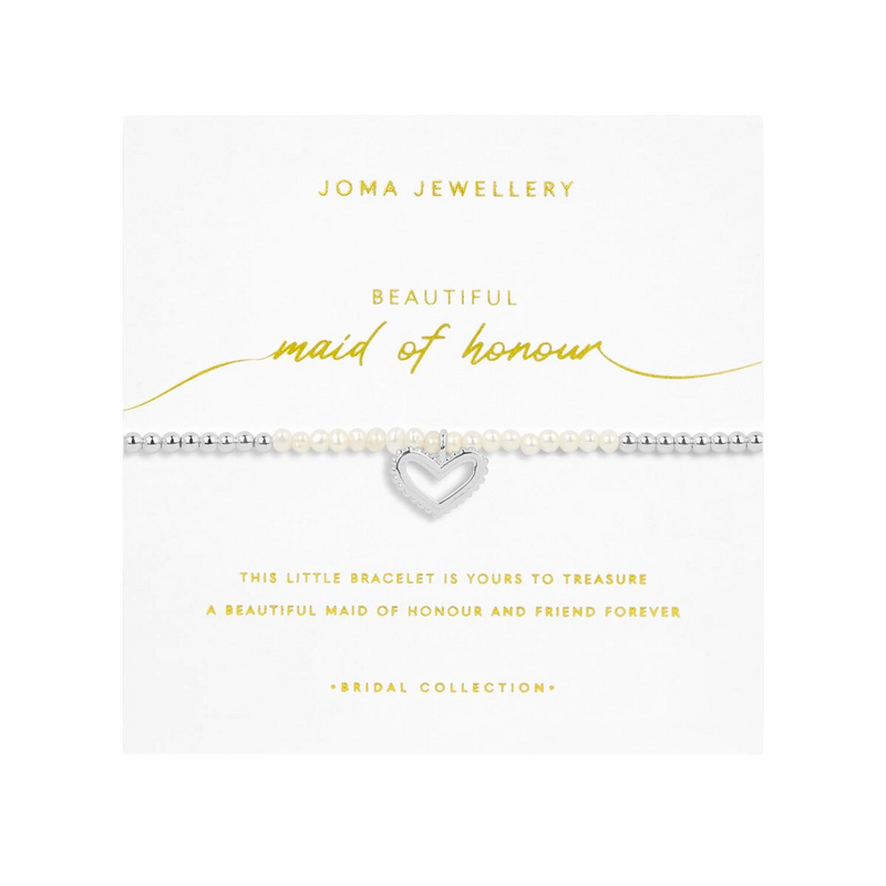 Bridal 'Maid Of Honour' Bracelet | Silver Plated with Mother of Pearl