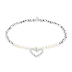 Bridal 'Maid Of Honour' Bracelet | Silver Plated with Mother of Pearl