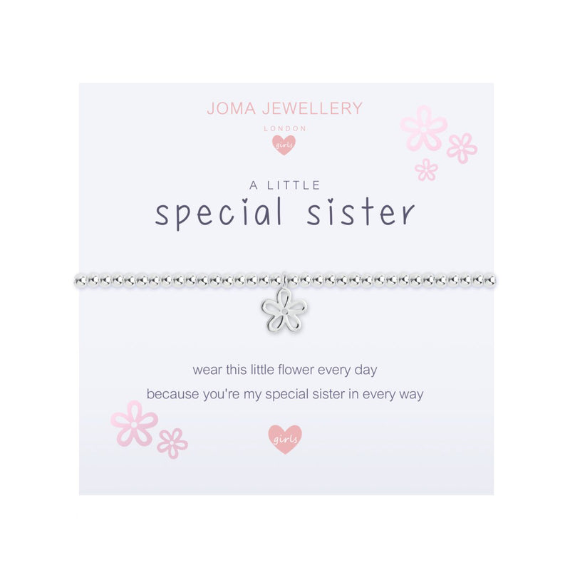 Children's A Little 'Special Sister' Bracelet | Silver Plated