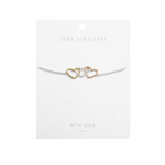 Florence Linked Hearts Bracelet | Silver, Gold & Rose Gold Plated