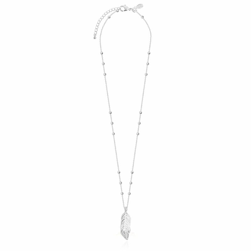 Freya Feather Necklace | Silver Plated
