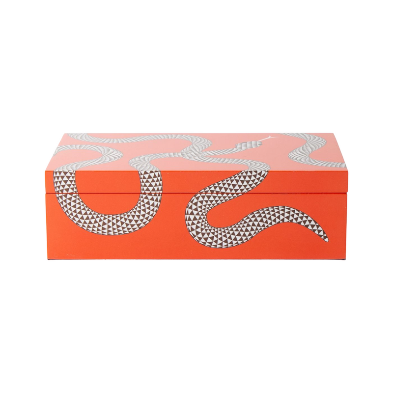 Eden Snakes Lacquer Box | Orange | Medium