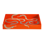 Eden Snakes Lacquer Tray | Orange