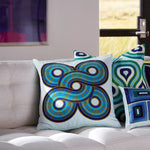 Milano Concentric Loops Cushion | Emerald & Navy | 56cm