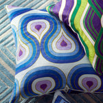 Milano Concentric Loops Cushion | Purple & Navy | 56cm