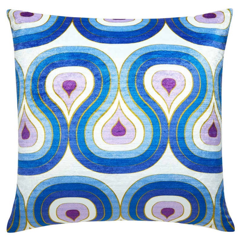 Milano Concentric Loops Cushion | Purple & Navy | 56cm