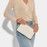Amalfi Canvas Pouch | Off White & Soft Tan