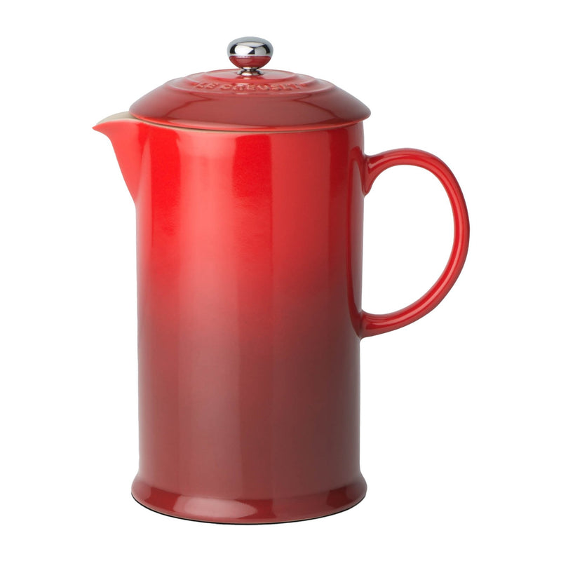 Cafetiere with Metal Press | Stoneware | Cerise