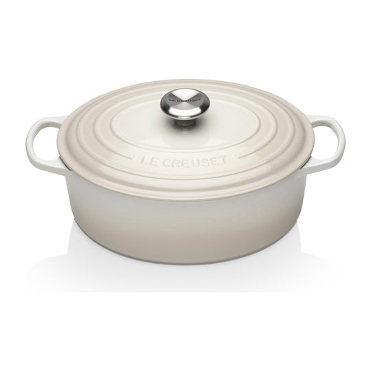 Oval Cast Iron Casserole Dish | Meringue | 29cm