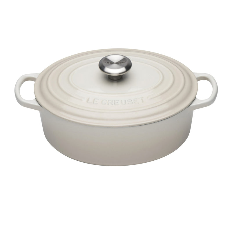 Oval Cast Iron Casserole Dish | Meringue | 27cm