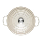 Round Cast Iron Casserole Dish | Meringue | 28cm