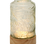 LED Vase with Wooden Base | Clear