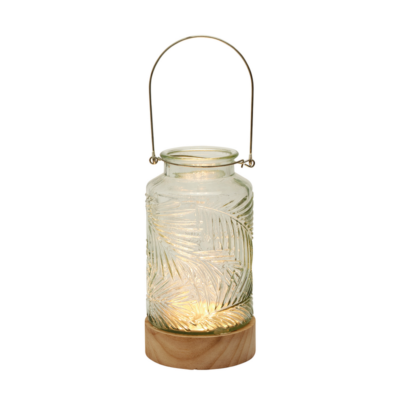 LED Vase with Wooden Base | Clear