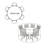 Deluxe 6 Seat Round Outdoor Dining Set Cover