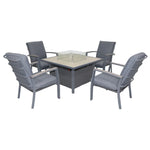 Monza 4 Seat Relaxer Set with Gas Firepit Table