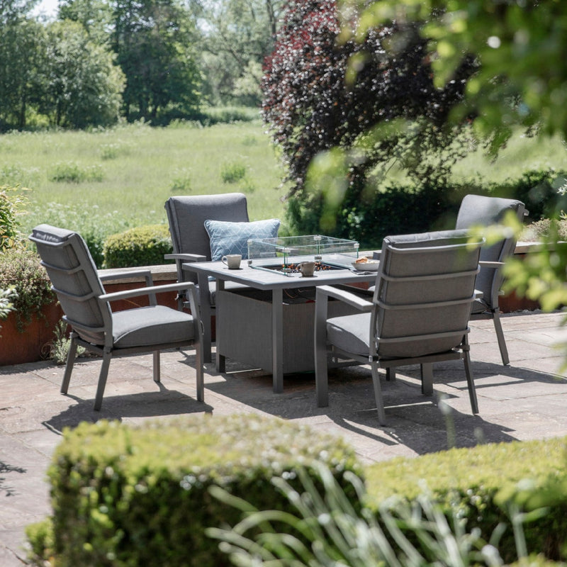 Monza Relaxer Set with Gas Firepit Table About Living