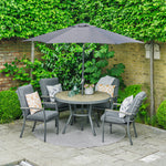 Monza 4 Seat Set with Highback Armchairs & 2.5m Parasol