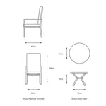 Monza Bistro 2 Seat Set with Highback Armchairs