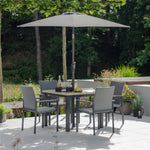 Venice 4 Seat Dining Set with Stacking Armchair & 2.5m Parasol
