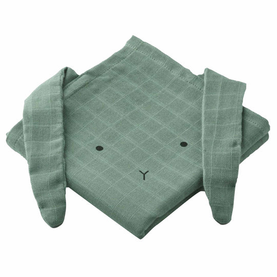 Hannah Rabbit Muslin Cloth Set | Peppermint | 2 Pack