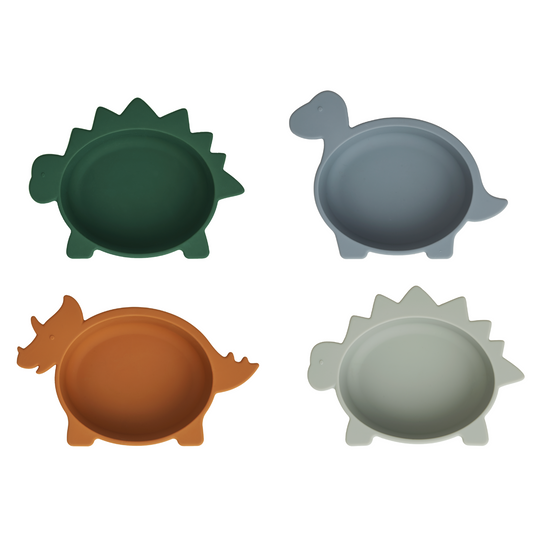 Iggy Dino Silicone Bowl Set | Blue Mix | 4 Pack