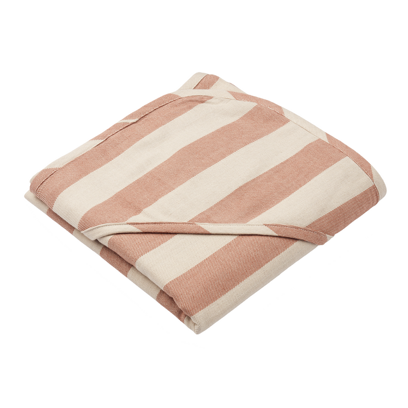 Mie Striped Hooded Towel | Sandy Rose