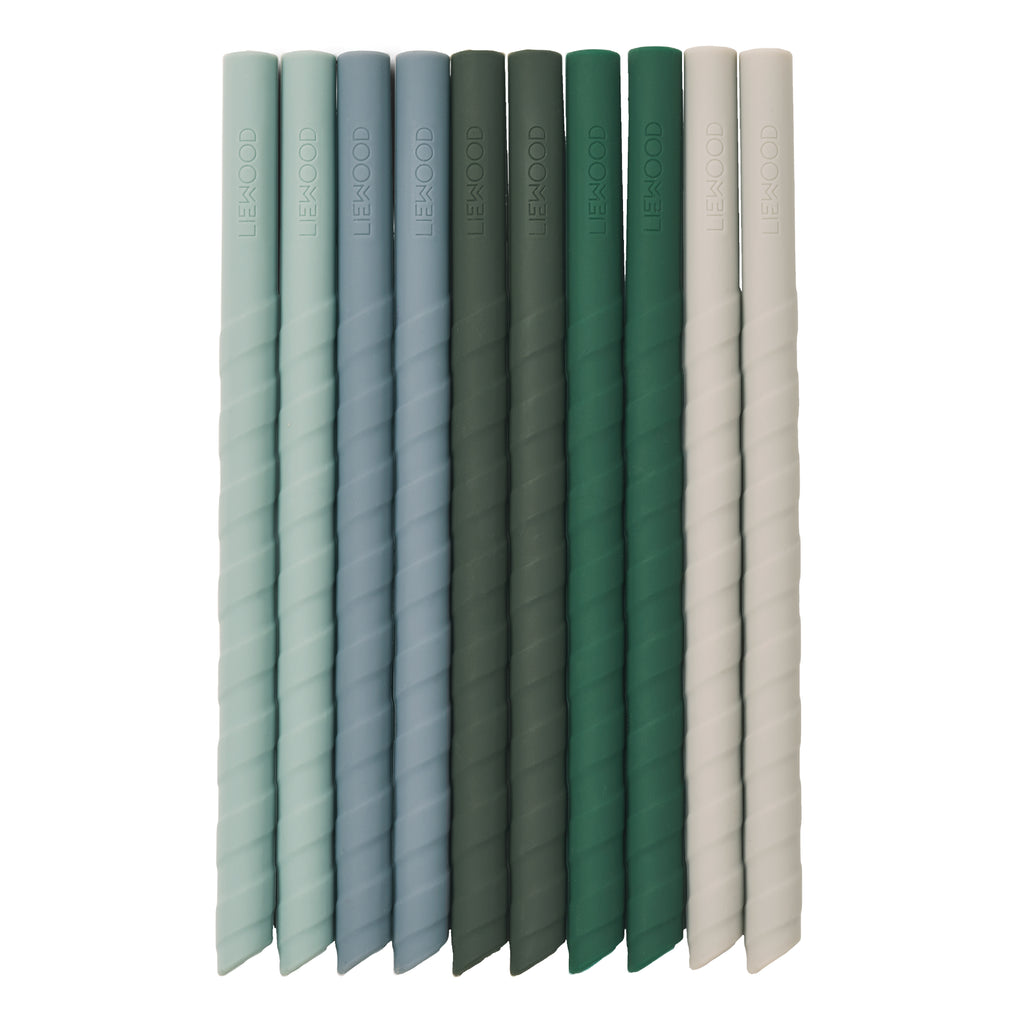 Buy Liewood Green Mix Timoti Silicone Straw Set | About Living