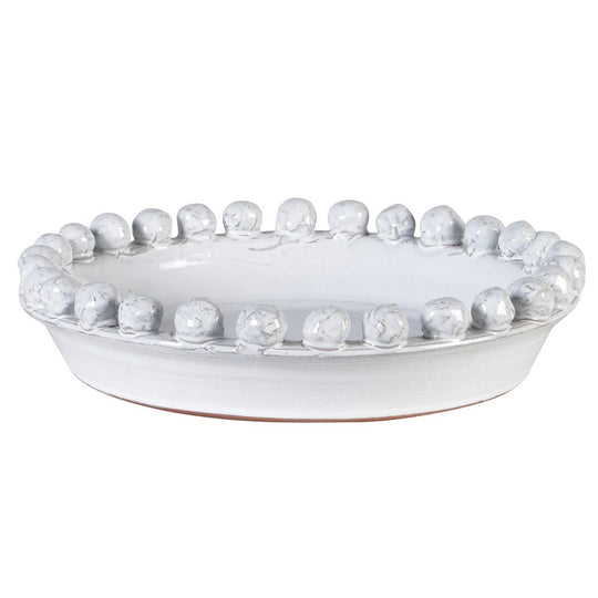 Decorative Bobble Edged Bowl | White | Large