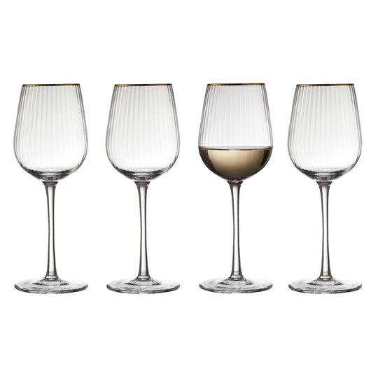 Palermo Gold White Wine Glasses | Set of 4