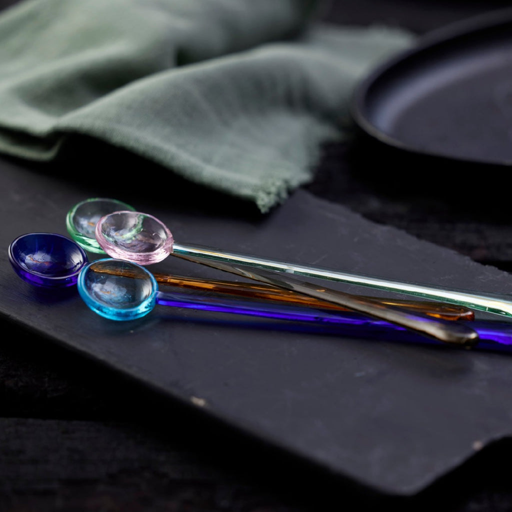 Buy Lyngby Glass Set of 4 Multicolour Torino Glass Spoons | About Living