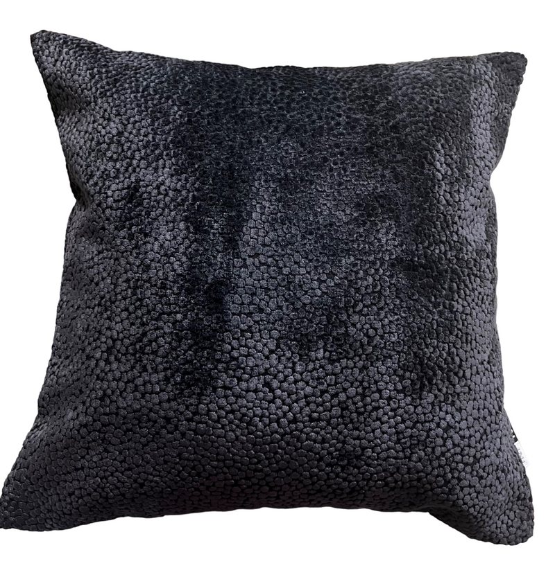 Bingham Cut Velvet Cushion | Black Dots | 56x56cm