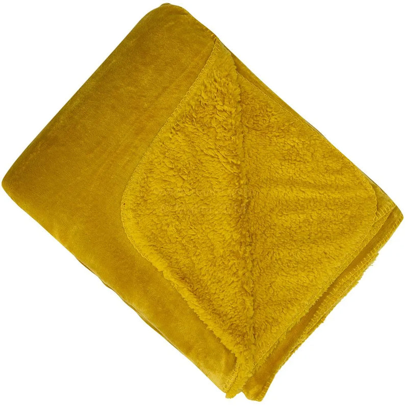 Luxury Fleece Throw | Mustard | 150x200cm