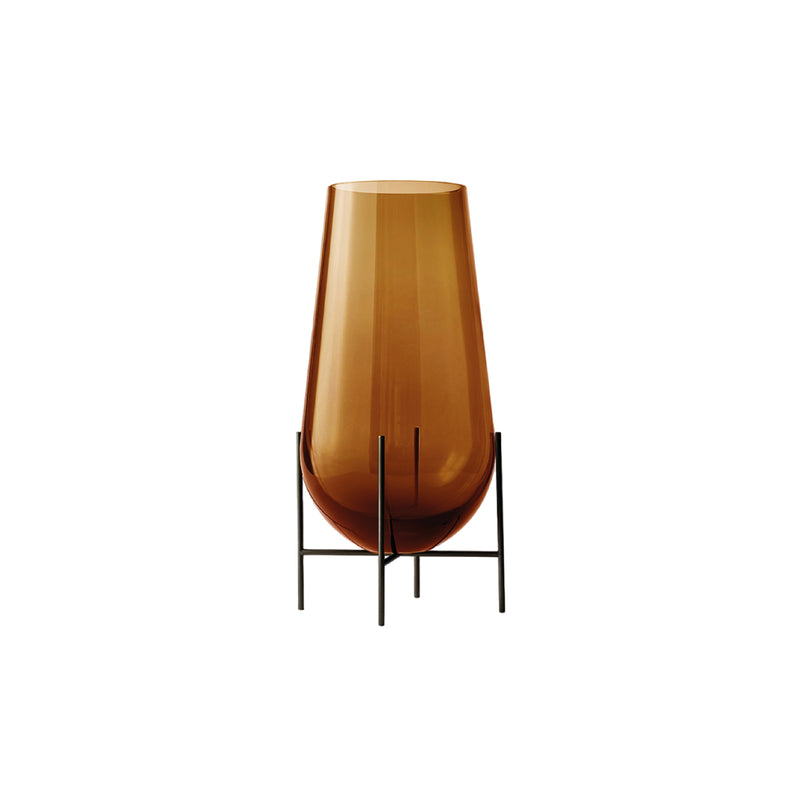 Échasse Hurricane Vase | Bronzed Brass & Amber | Small