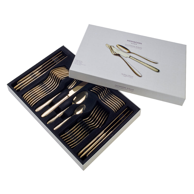 Champagne Mirage Stainless Steel Cutlery Set | 32 Piece