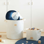 Django Toy Basket | Blue Stripes | 22x23x23cm