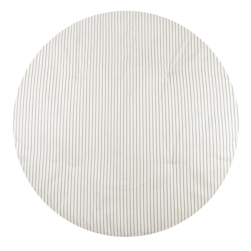 Fluffy Round Playmat | Blue Stripes | 110cm