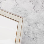 Cream Nickel Plated Faux Shagreen Photo Frame | 8 x 10"
